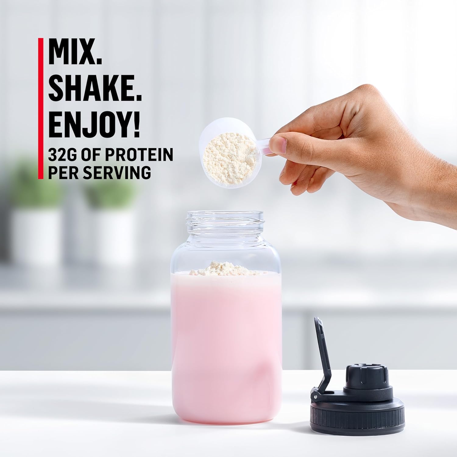 Muscle Milk Genuine Protein Powder, Strawberries 'N Crème, 32g Protein, 4.94 Pound