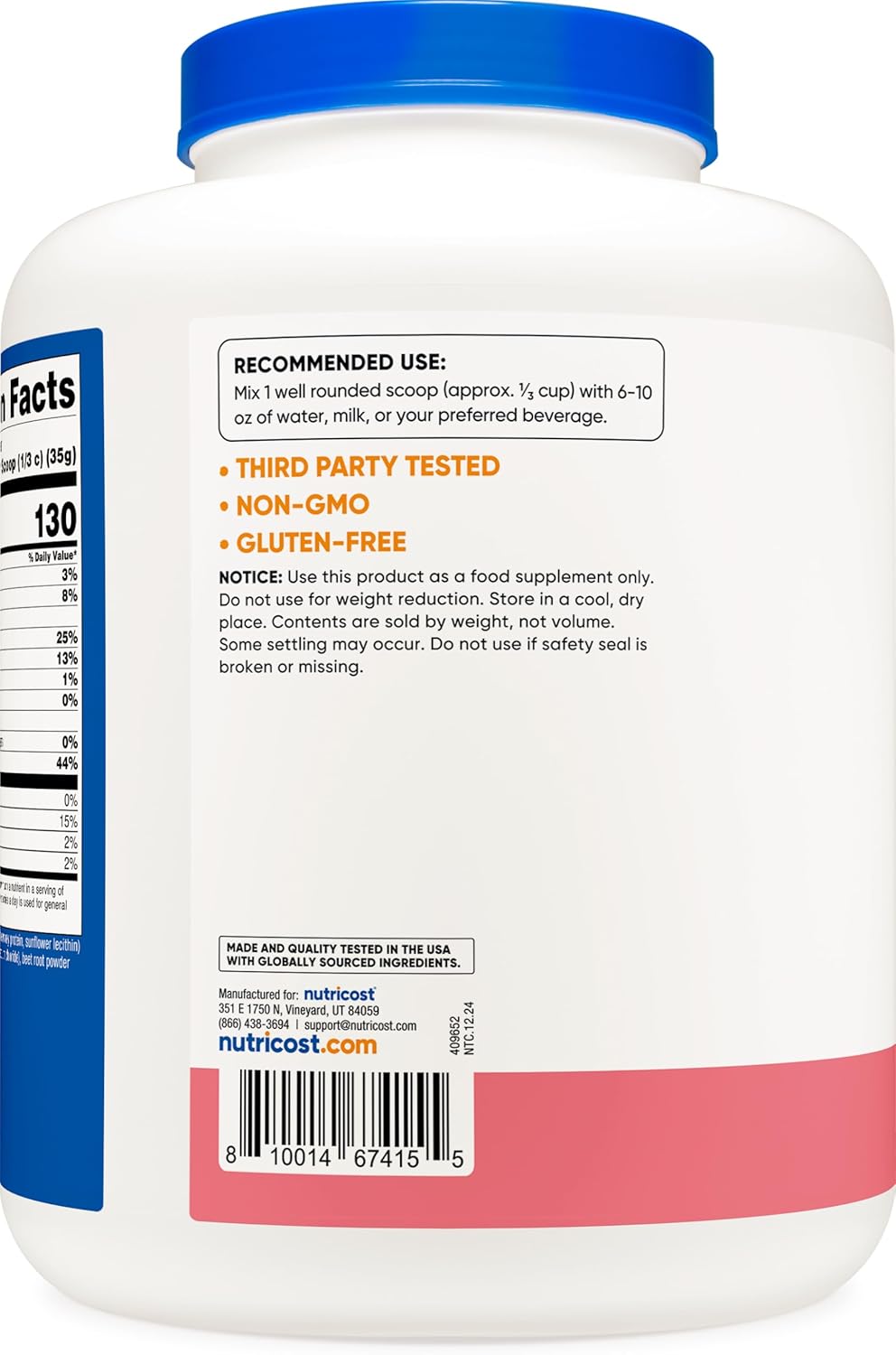 Nutricost Whey Protein Concentrate (Strawberry Milkshake) 5LBS