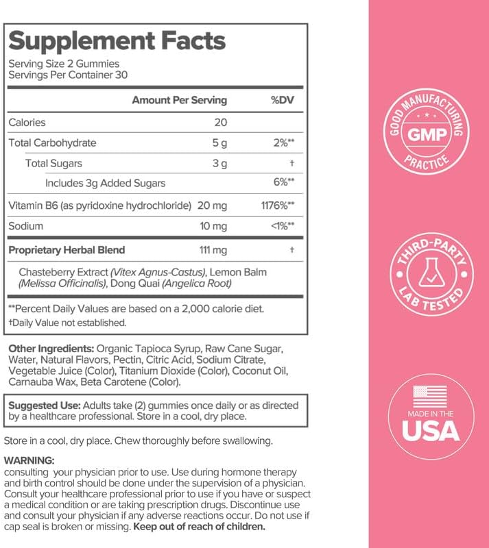 O Positiv FLO PMS Gummies for Women - Proactive PMS Relief - Targets Hormonal Breakouts (Pack of 1)