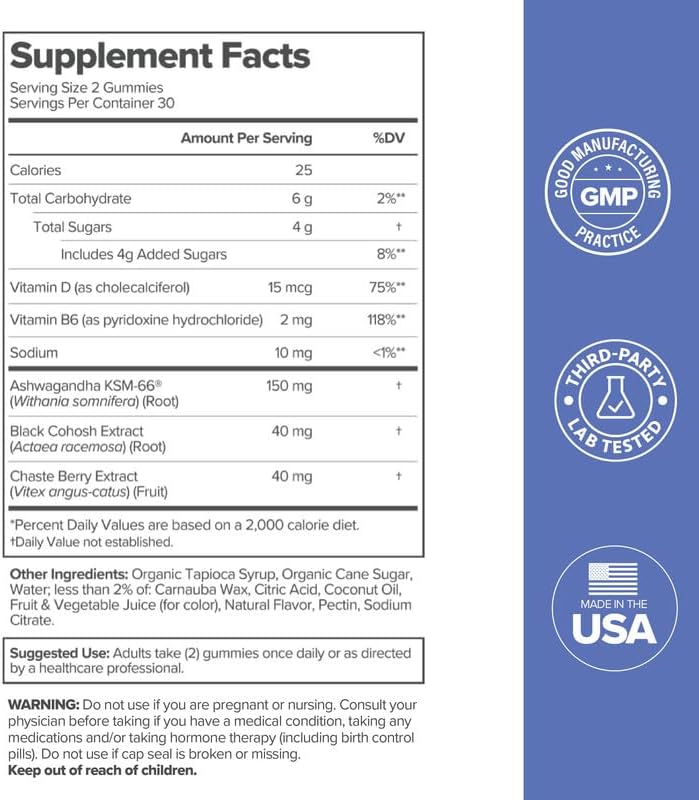 O Positiv MENO Gummies for Menopause, 30 Servings (Pack of 1) - Hormone-Free Supplements for Women