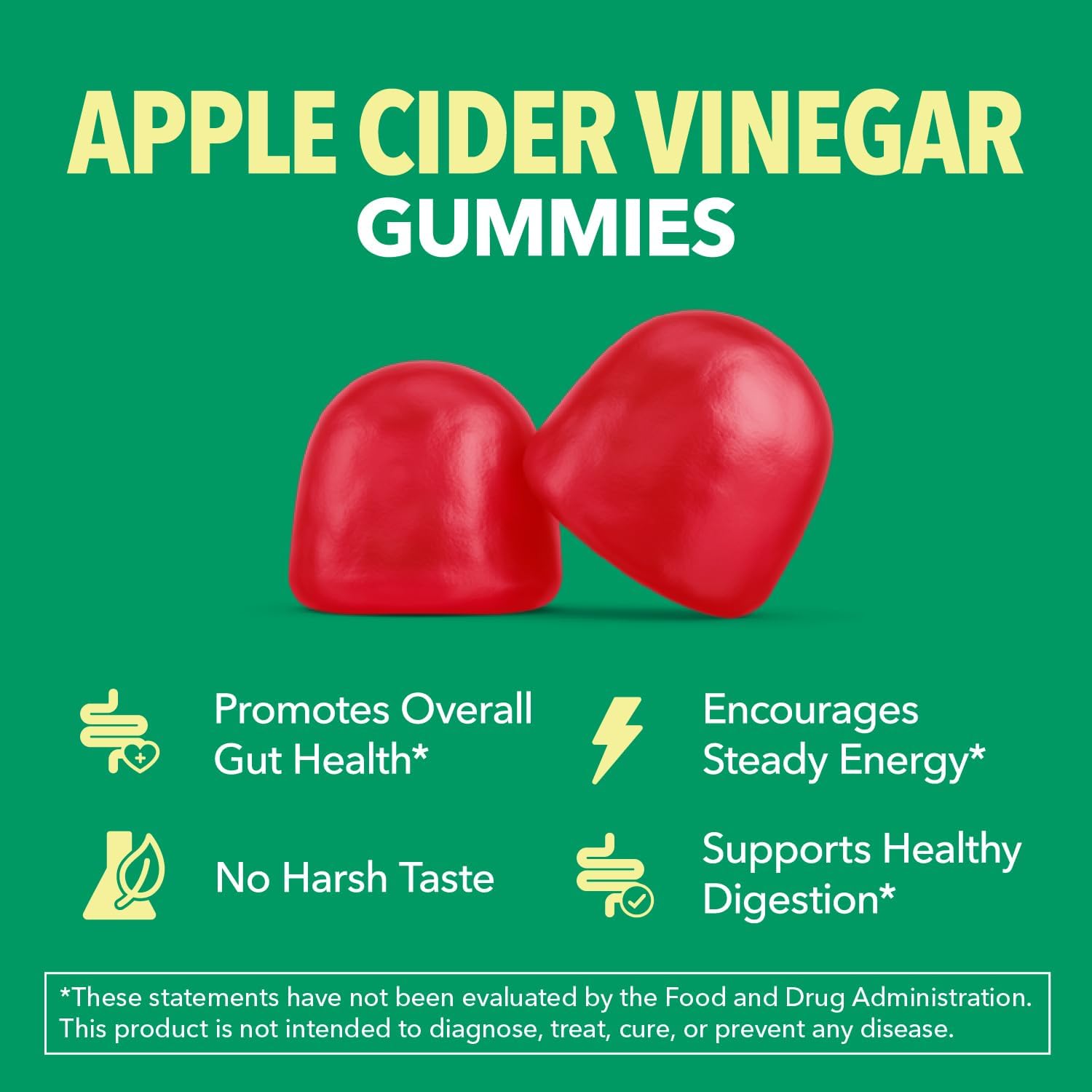 Apple Cider Vinegar Gummies - Organic ACV Vitamins for Digestive Health - 1 Month Supply