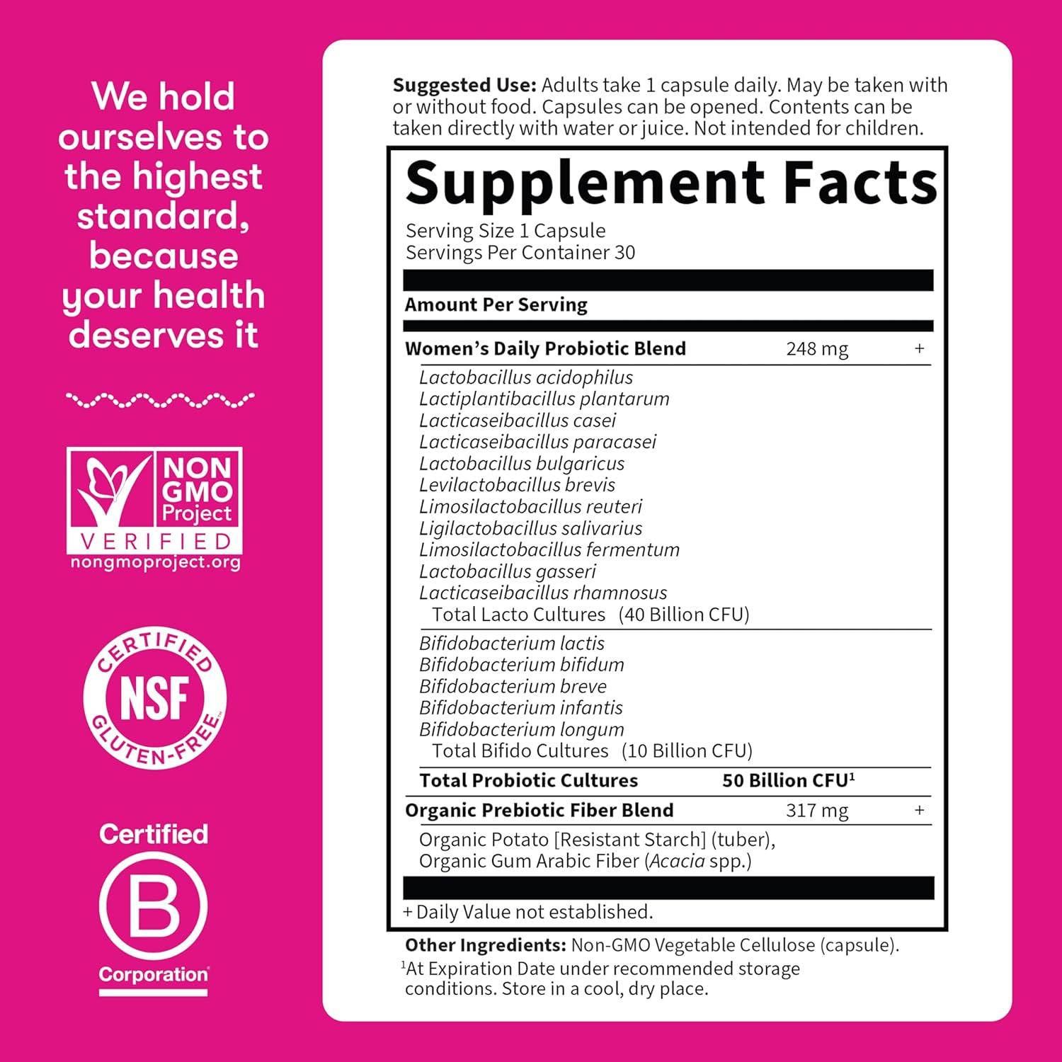 Garden of Life Once Daily Dr. Formulated Probiotics for Women 30 Capsules