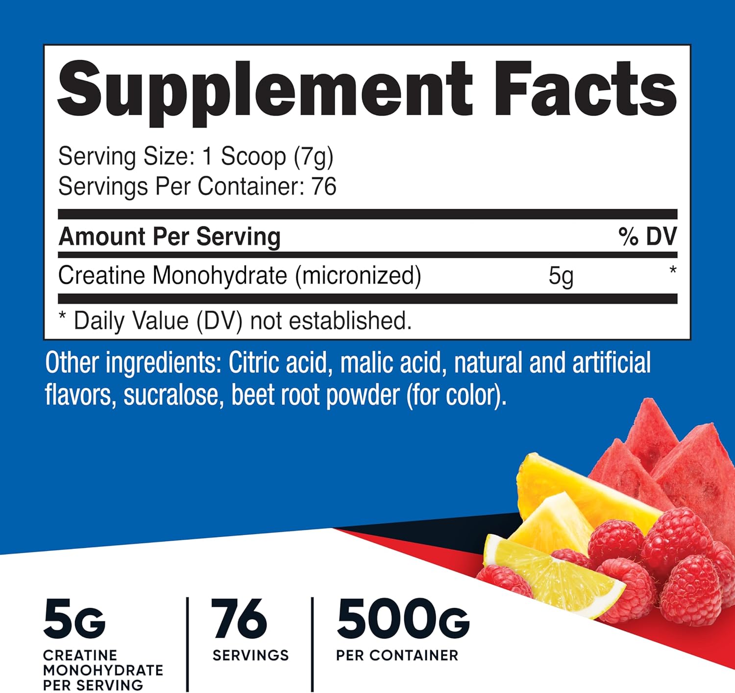 Nutricost Creatine Monohydrate Powder (Fruit Punch, 500 Gram)