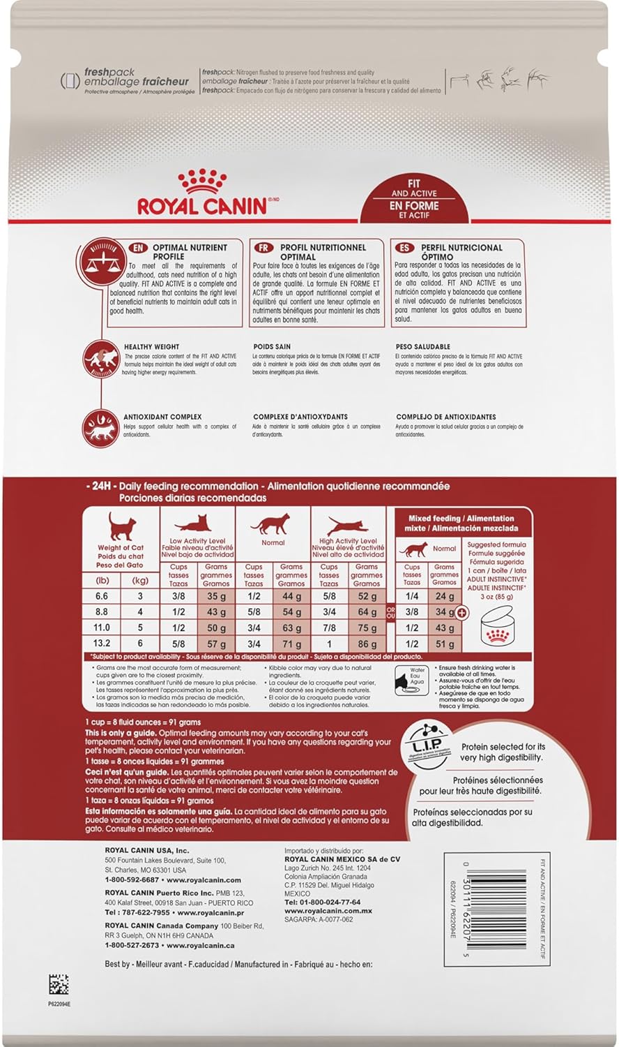 Royal Canin Feline Health Nutrition Fit And Active Adult Dry Cat Food, 3 lb Bag