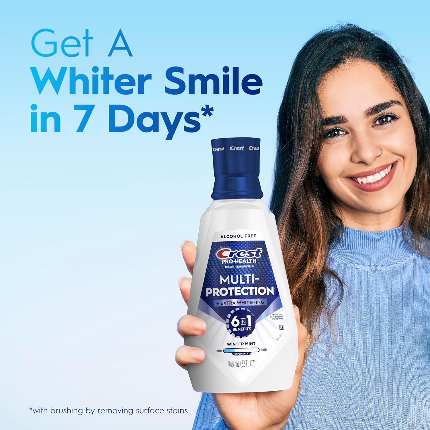 Crest Pro-Health Advanced Mouthwash, Alcohol Free, Extra Whitening, Energizing Mint Flavor, 946 mL (32 fl oz)