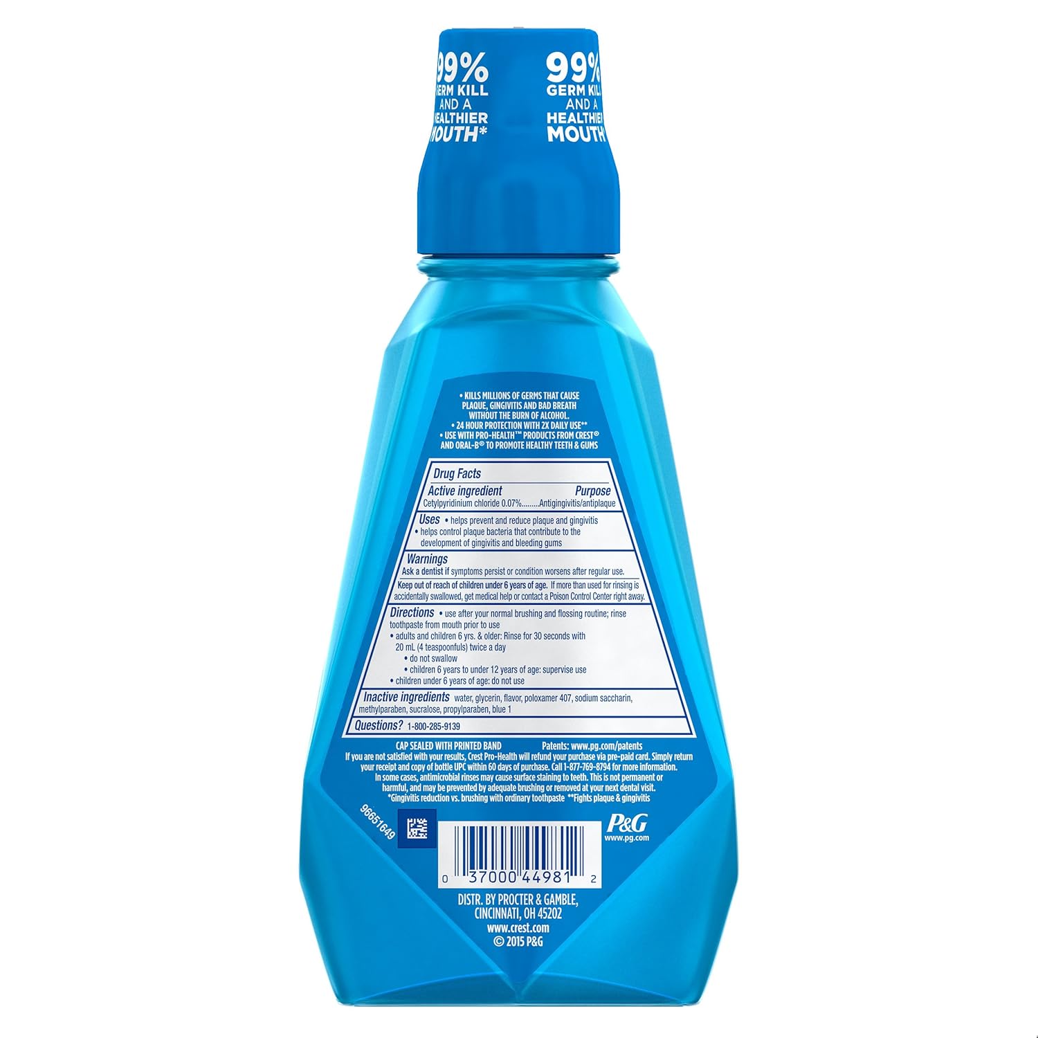 Crest Pro Health Rinse Clean Mint (Alcohol Free), 16.9 oz