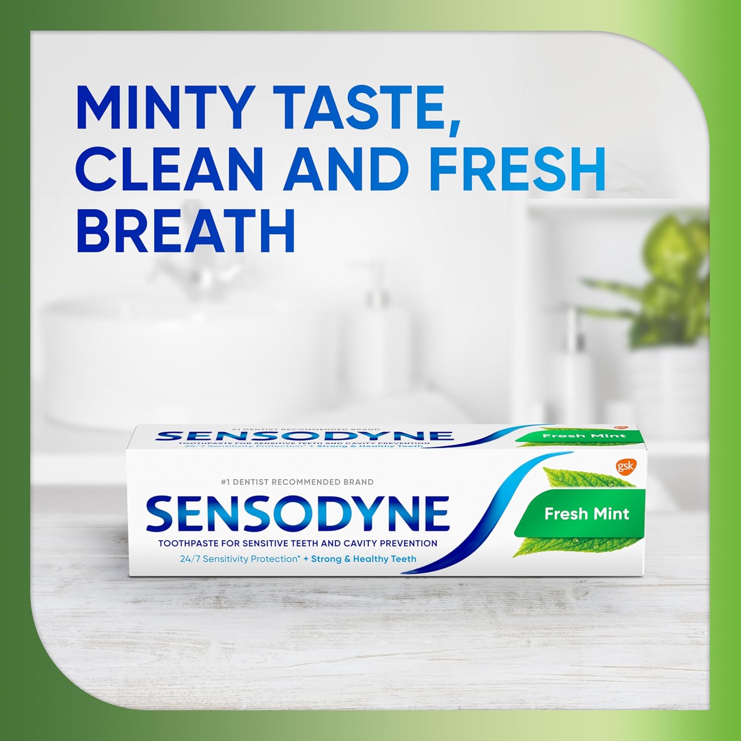 Sensodyne Fresh Mint Sensitive Toothpaste, ADA Accepted Toothpaste for Cavity Prevention and Sensitive Teeth Treatment - 4 Ounces (Pack of 2)