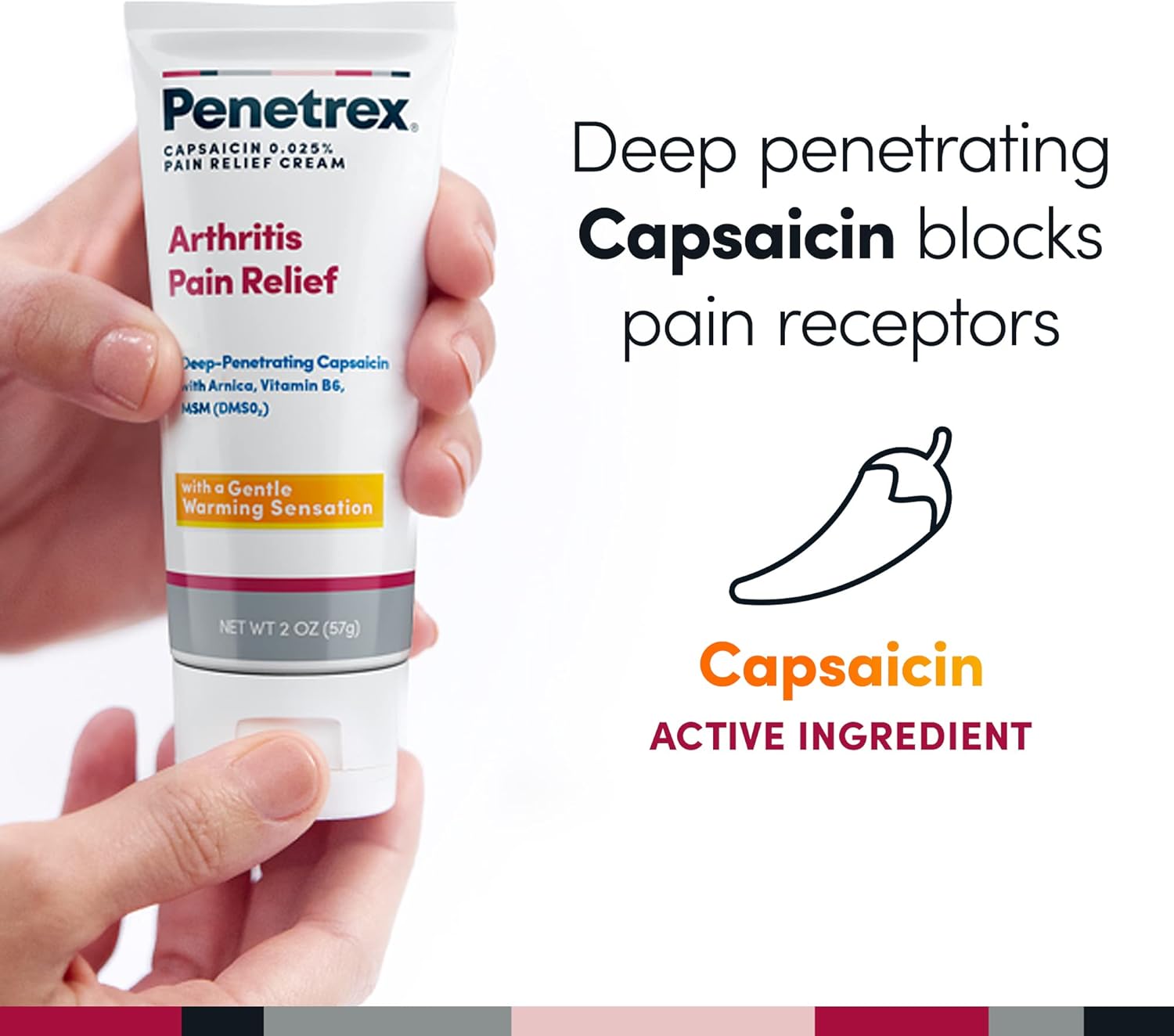 Penetrex Arthritis Warming Pain Relief Cream - Deep Penetrating Capsaicin with Arnica, Vitamin B6 & MSM(DMSO2)