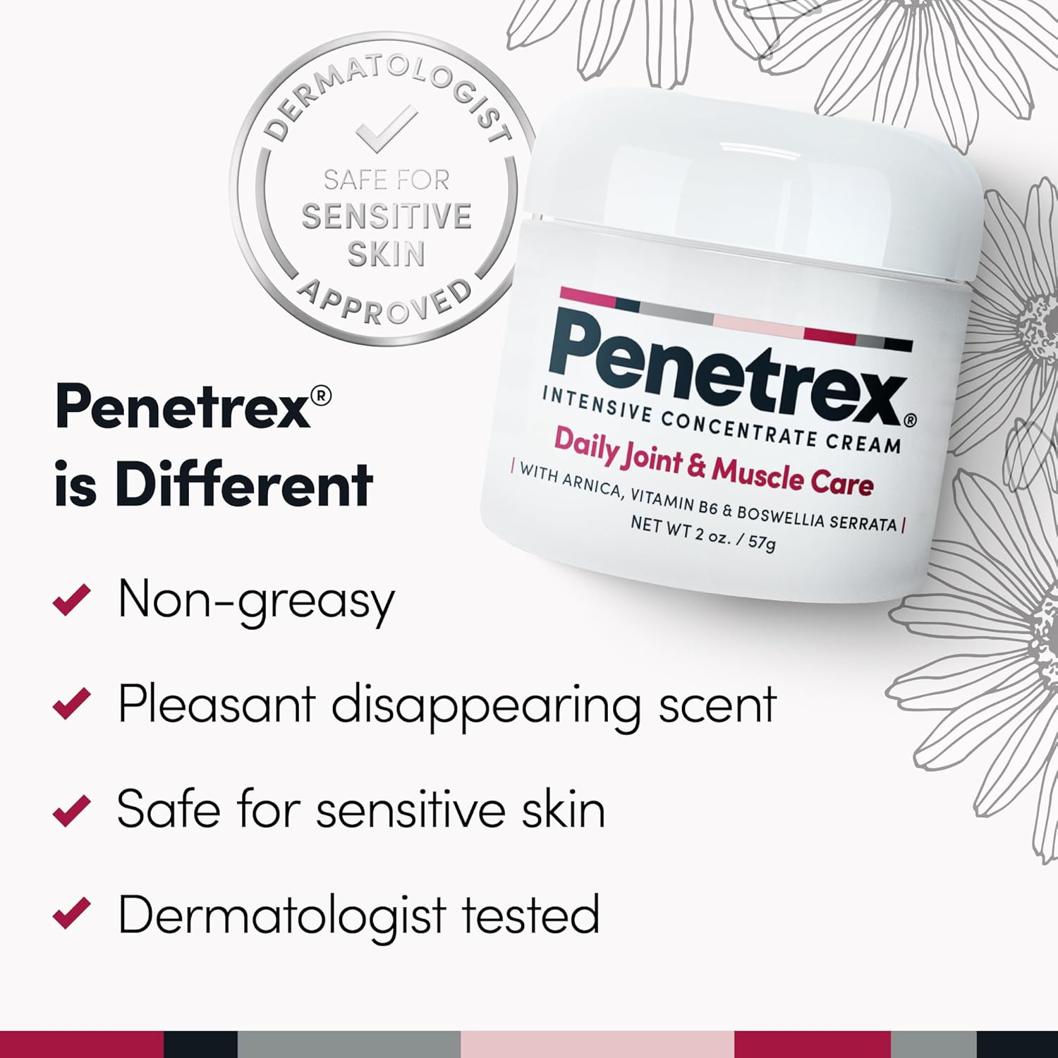 Penetrex Joint & Muscle Therapy - Soothing Muscle Rub for Back, Neck, Hands, Feet - Non-Greasy 2oz Cream