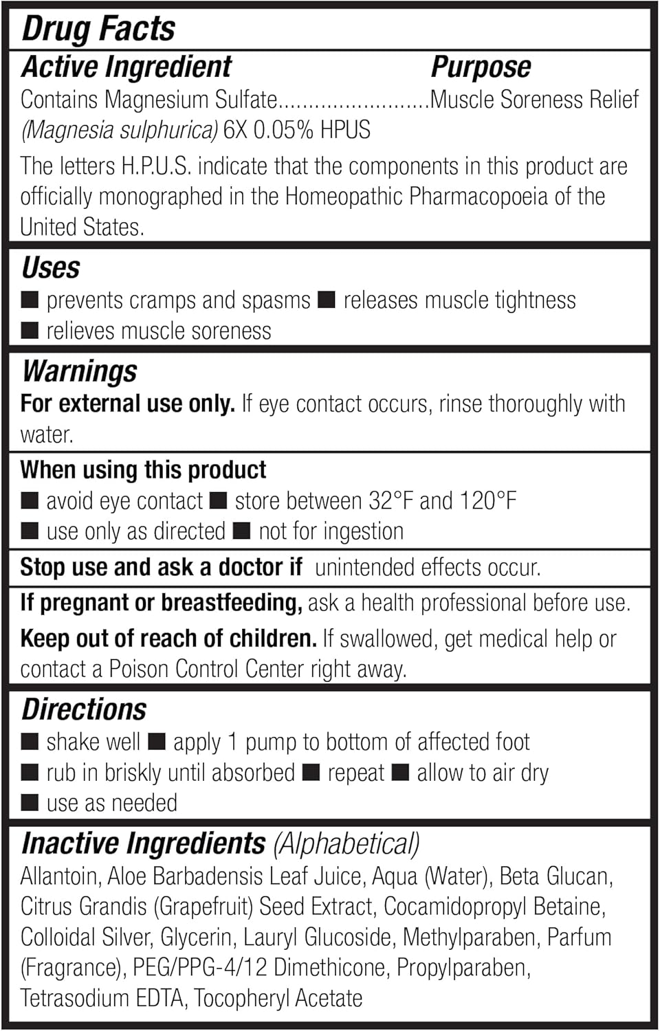 Theraworx Fast-Acting Foam for Foot Cramp Relief with Magnesium Sulfate - 3.4 Fl Oz - 1 Count