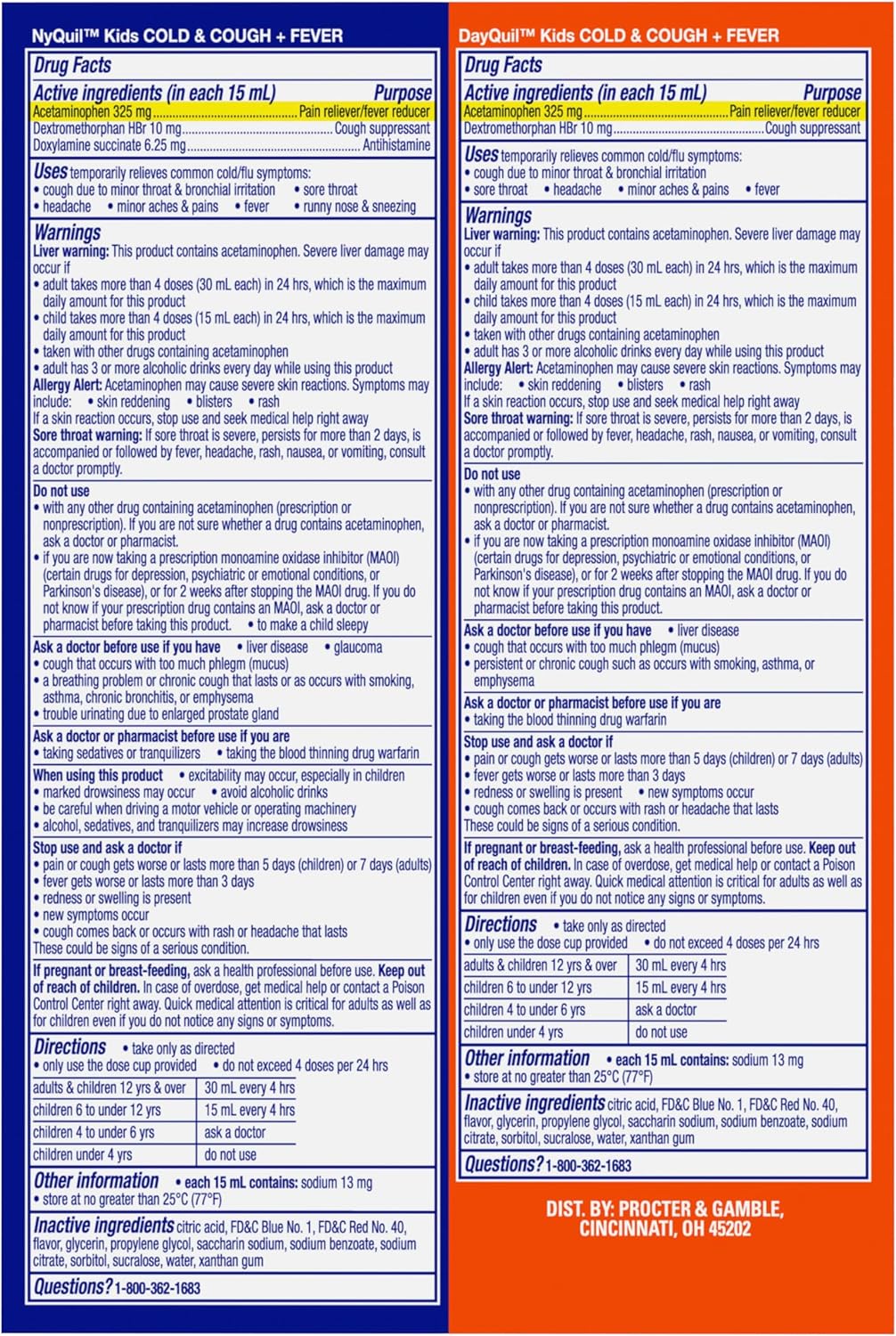 VICKS DayQuil and NyQuil Kids Grape Cold & Cough + Fever Multi-Symptom Relief Liquid Co-Pack, 2x8 OZ