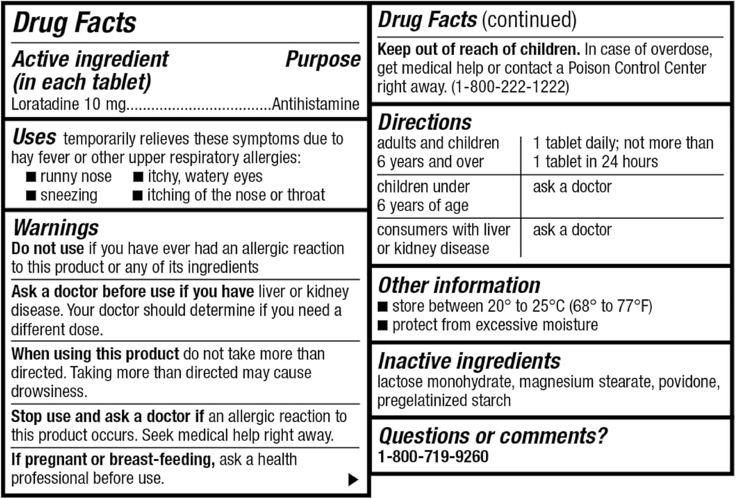 GoodSense Allergy Relief Loratadine Tablets 10 mg, 365 Count