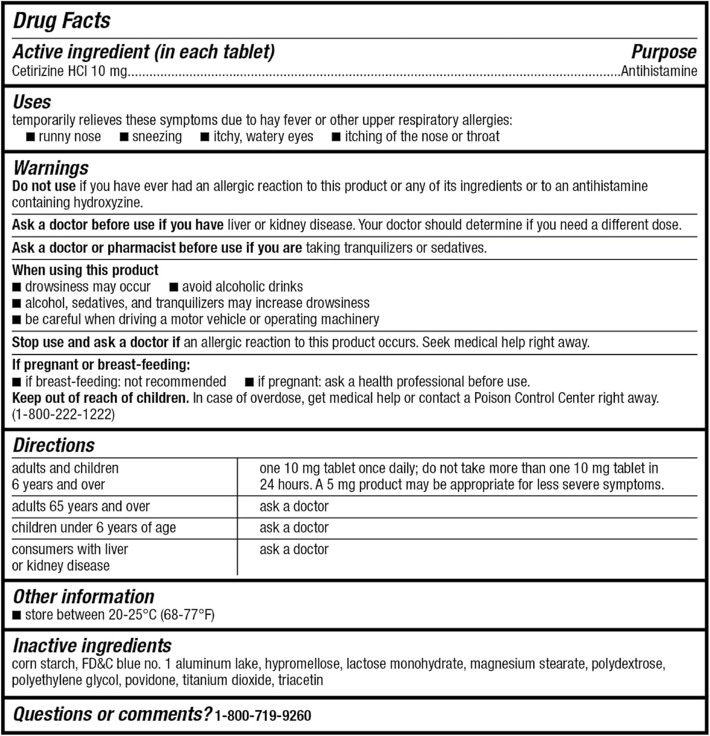 GoodSense 24 Hour Allergy Relief, Cetirizine Hydrochloride Tablets, 10 mg, Antihistamine
