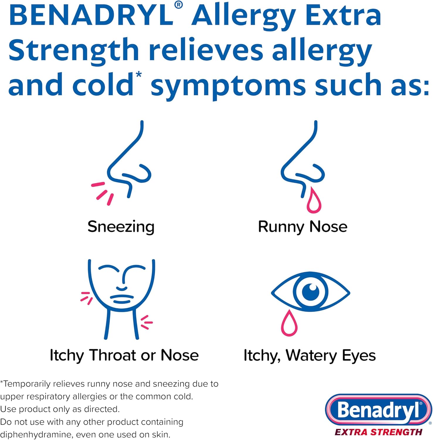 Benadryl Extra Strength Allergy Relief Medicine, 50 mg, 24 ct