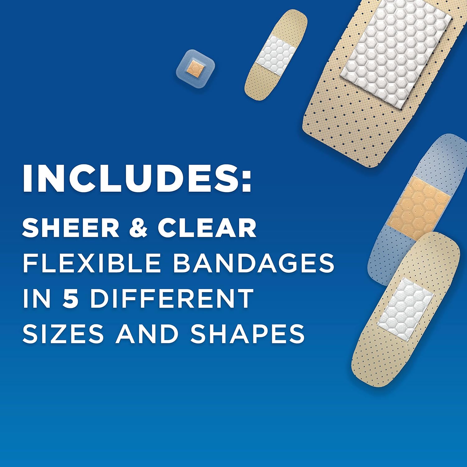 BAND-AID Brand Adhesive Bandages Family Variety Pack, Sheer & Clear Flexible Sterile Individually Wrapped Strips & Spots, 280 ct