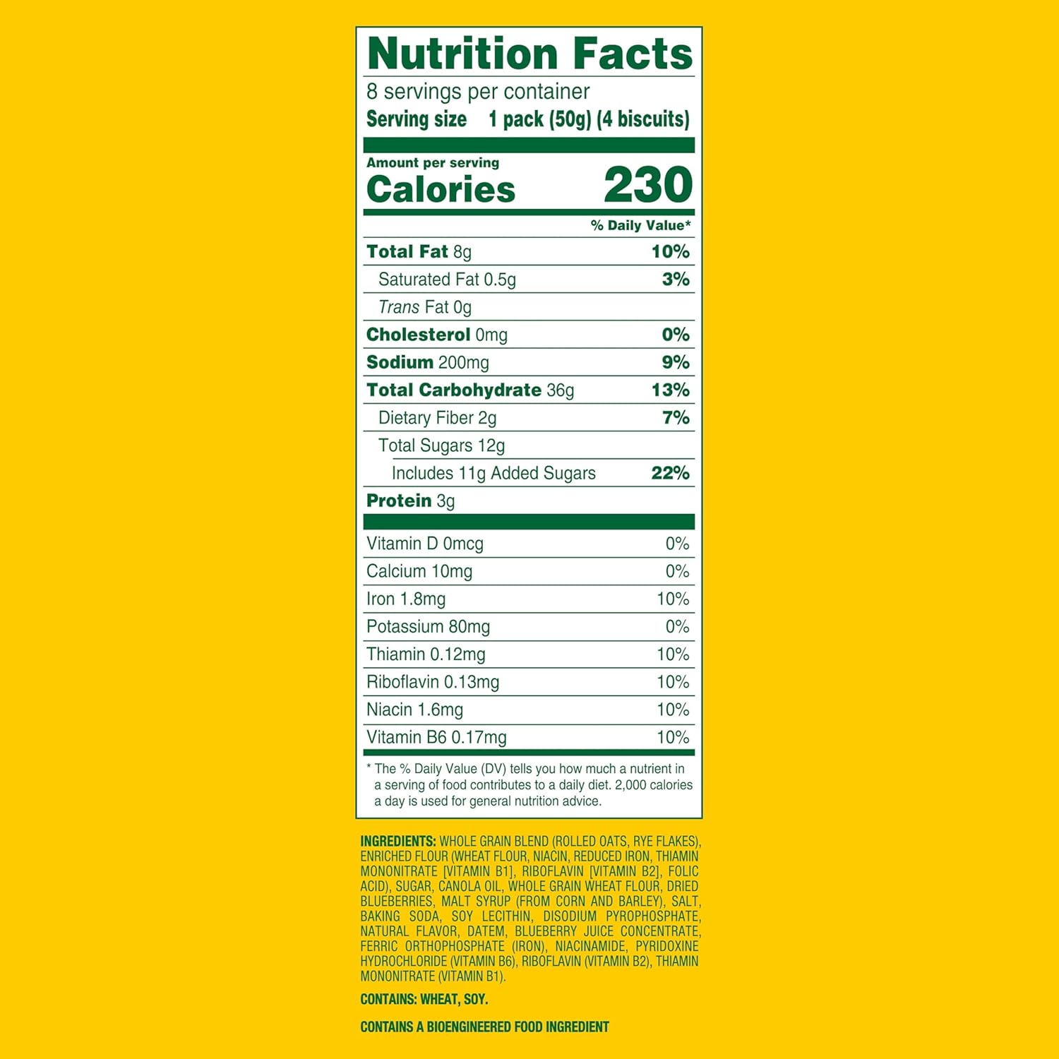 belVita Breakfast Bars Biscuits, Blueberry, 8 Packs (4 Biscuits Per Pack)