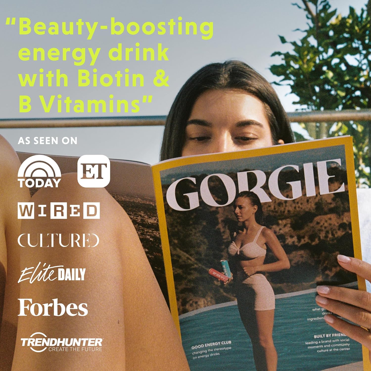 GORGIE Sugar Free Natural Energy Drinks, Sparkling Original Variety Pack (6 Cans) Healthy Energy Drink