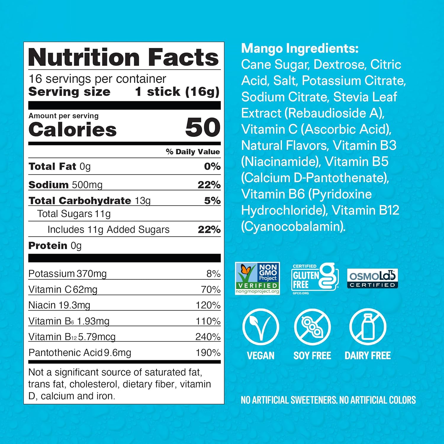 Liquid I.V.® Hydration Multiplier - Mango | Electrolyte Powder Drink Mix | 1 Pack (16 Servings)