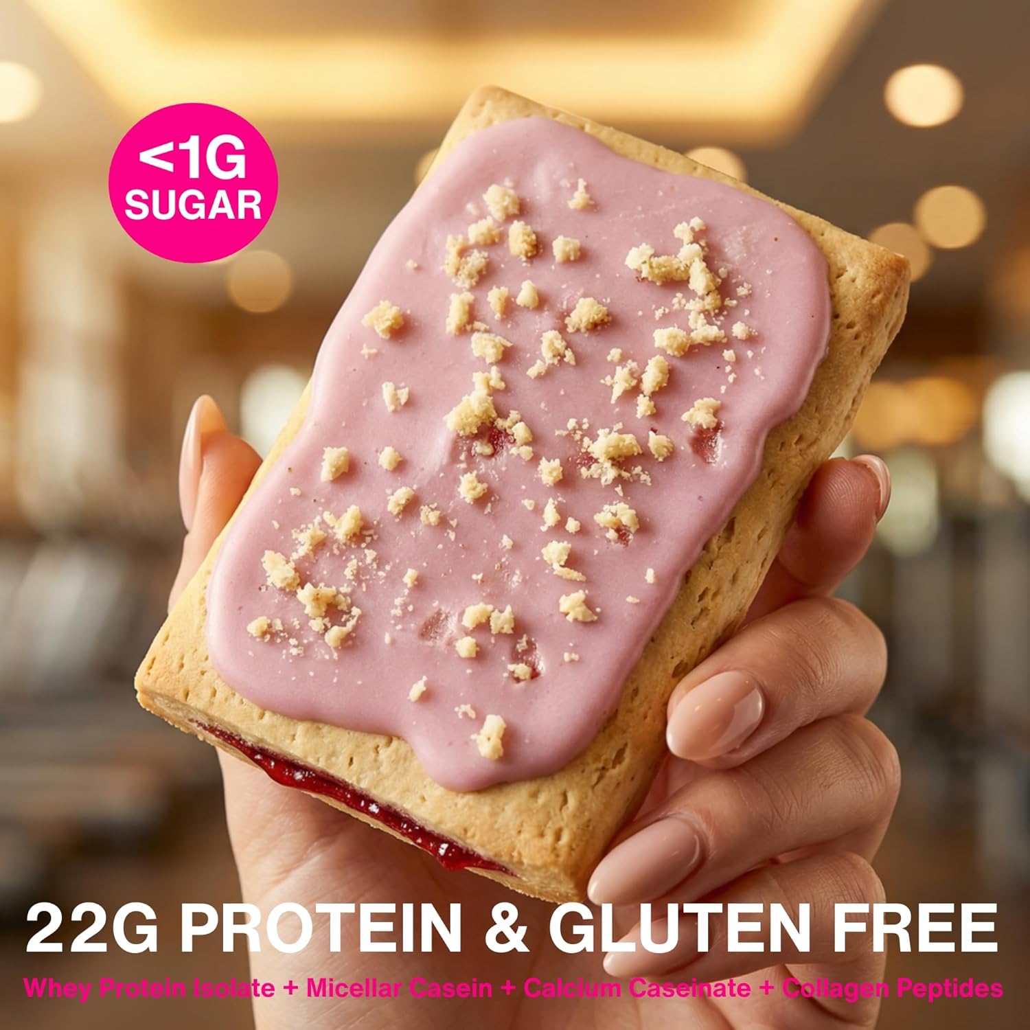 Legendary Foods 22g Protein Pastry 0g Added Sugar, Low Carb, Gluten Conscious, Keto Snack, 8 Pack Cherry Crumble