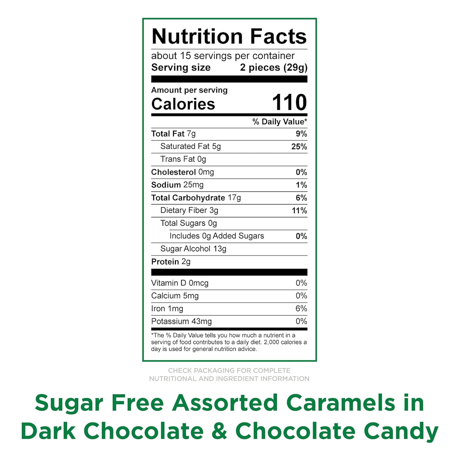 RUSSELL STOVER Sugar Free Assorted Caramels in Chocolate Candy, 15.3 oz. bag