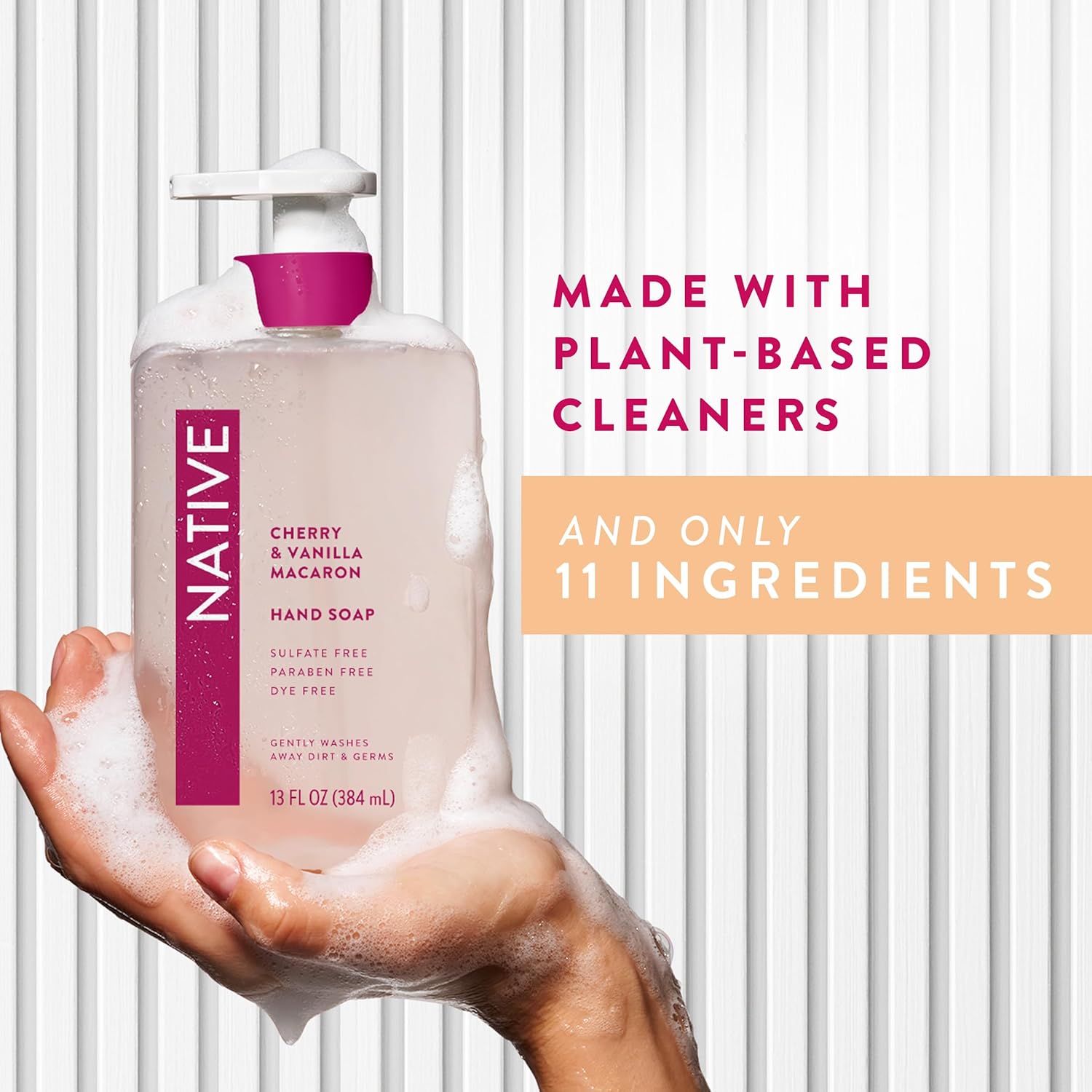 Native Liquid Hand Soap, Cherry & Vanilla Macaron, Sulfate & Paraben Free, Naturally Derived Ingredients, 13 oz