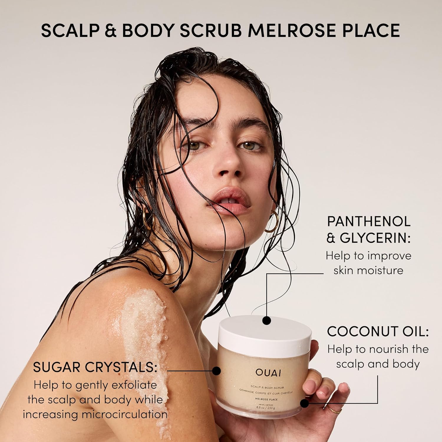 OUAI Hair Care Set - Clarifying Shampoo & Exfoliating Scalp Scrub, Hair Care Kit with Detox Shampoo & Travel Size Sugar Scrub for Scalp (2 Count)