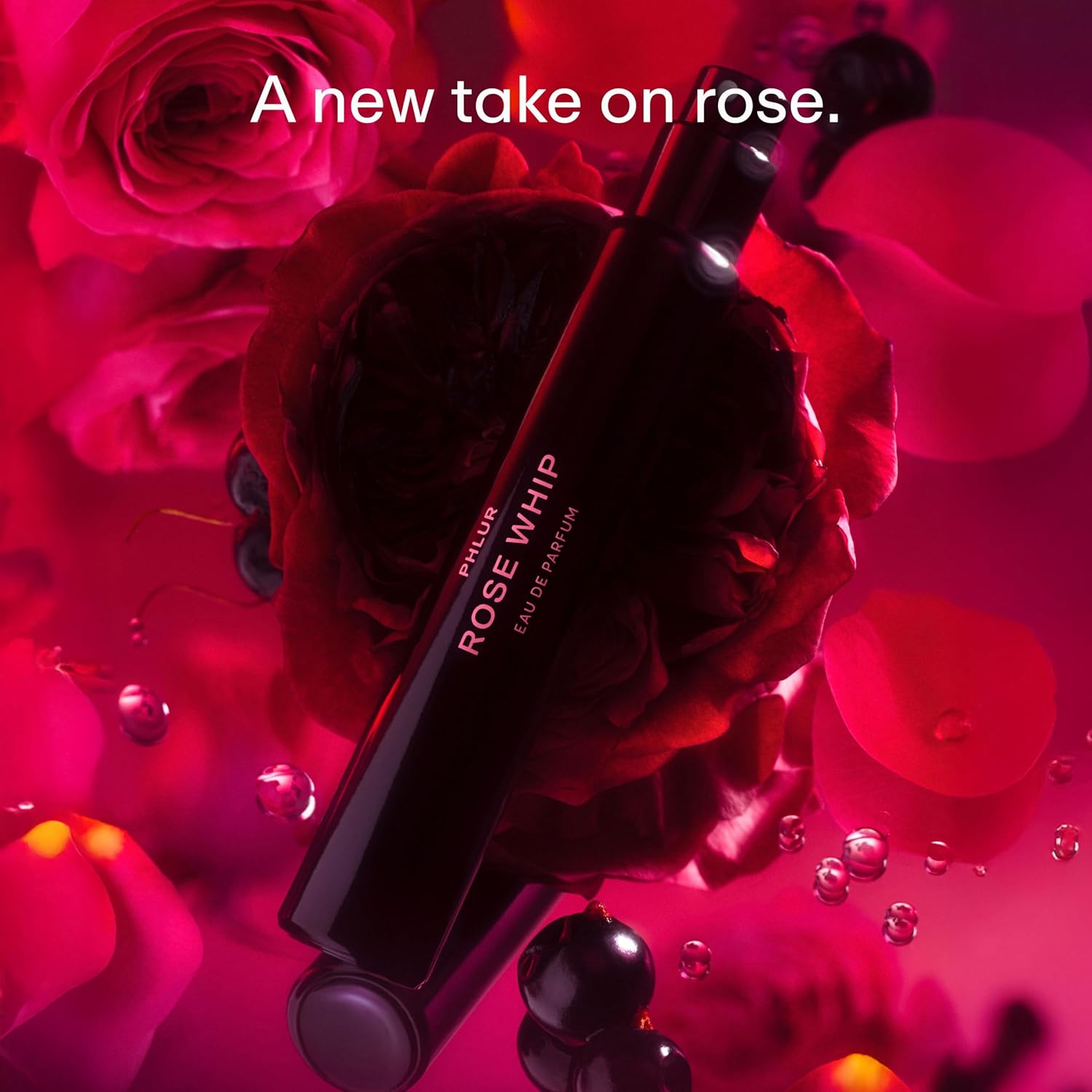 PHLUR Rose Whip Eau de Parfum - Travel Size Perfume - Woody Floral Perfume with Rose, Black Currant, (9.5mL)