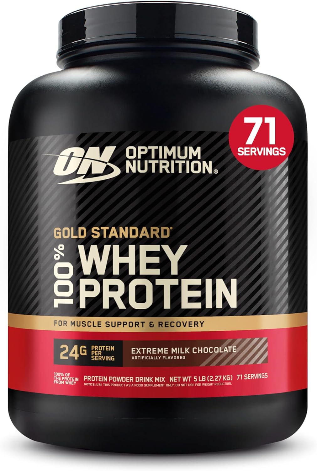Optimum Nutrition Gold Standard 100% Whey Protein Powder, Extreme Milk Chocolate, 5 Pound