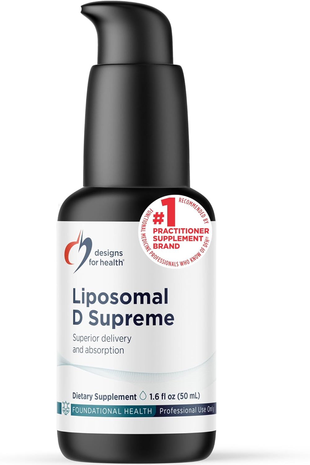 Designs for Health Liposomal D Supreme Vitamin D Liquid - 2500 IU Vitamin D3 + Vitamin K (K1 + K2) (100 Servings / 1.7oz)