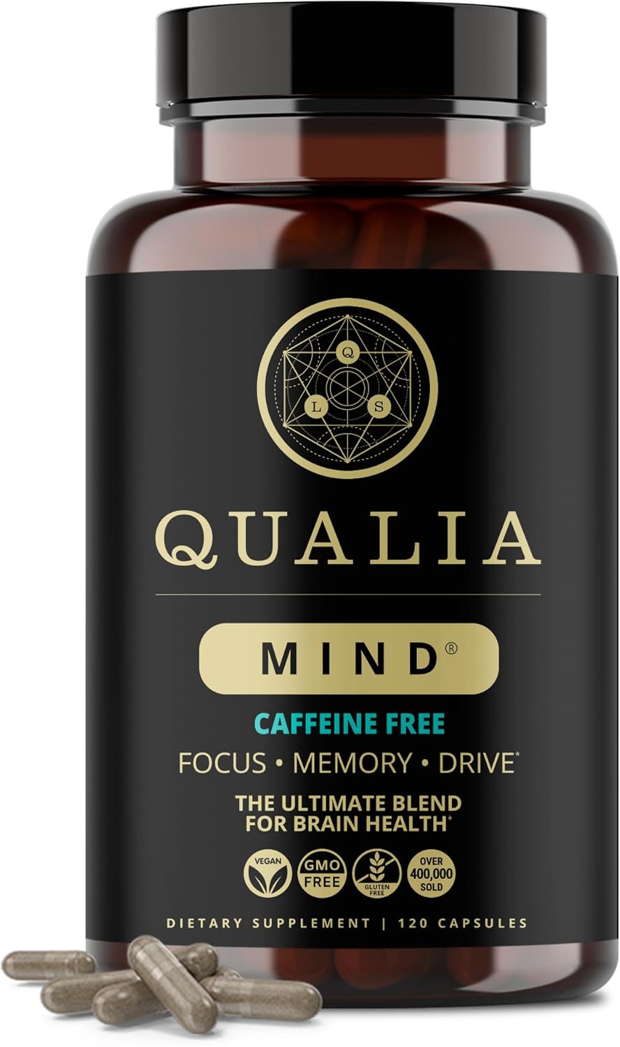 QUALIA MIND (Caffeine Free) | The Ultimate Blend For Brain Health* | Doctor-Formulated Nootropic To Fuel Focus & Concentration