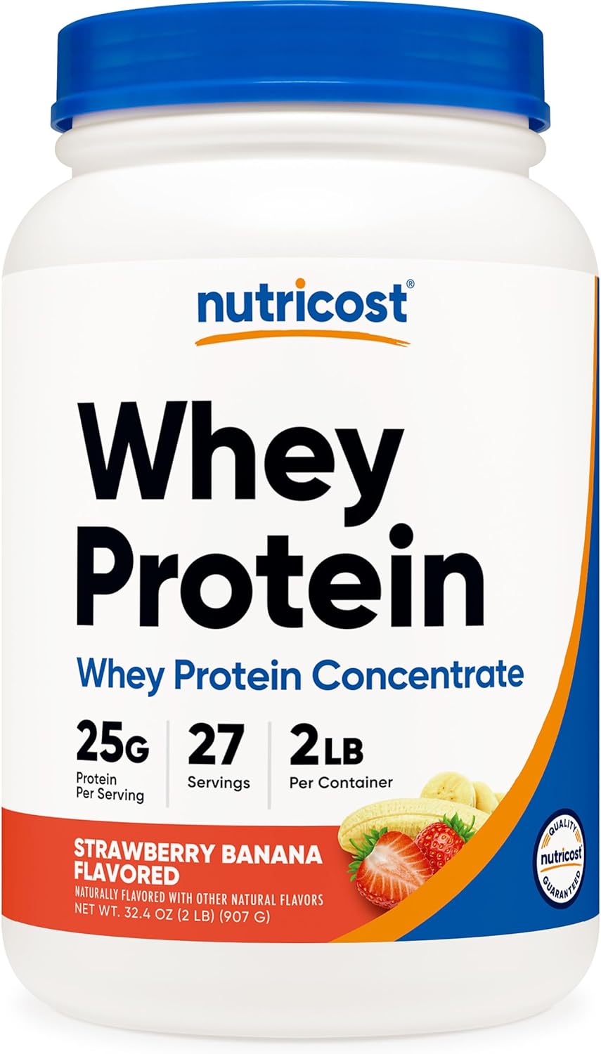 Nutricost Whey Protein Concentrate Powder (Strawberry Banana) 2LBS