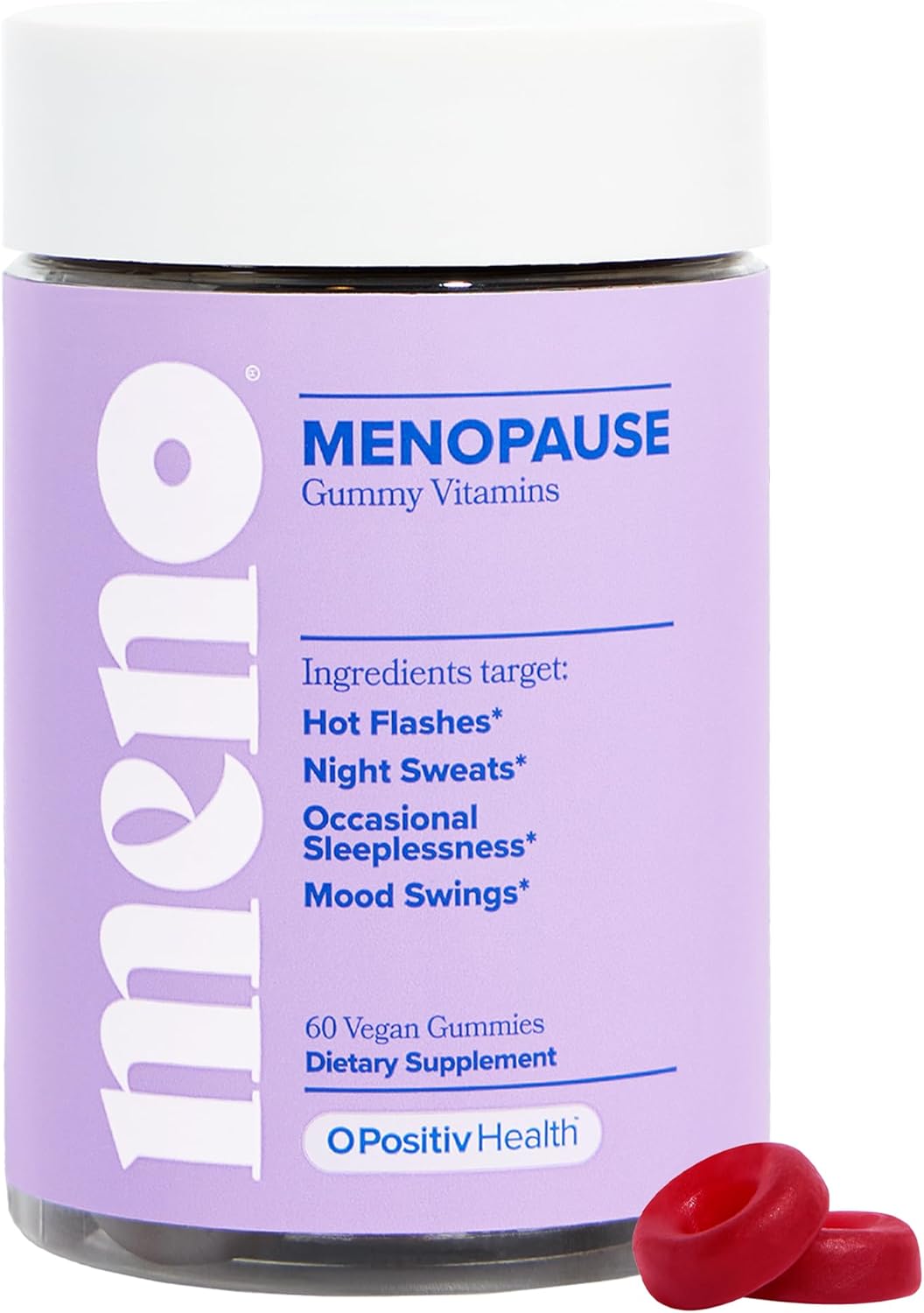 O Positiv MENO Gummies for Menopause, 30 Servings (Pack of 1) - Hormone-Free Supplements for Women