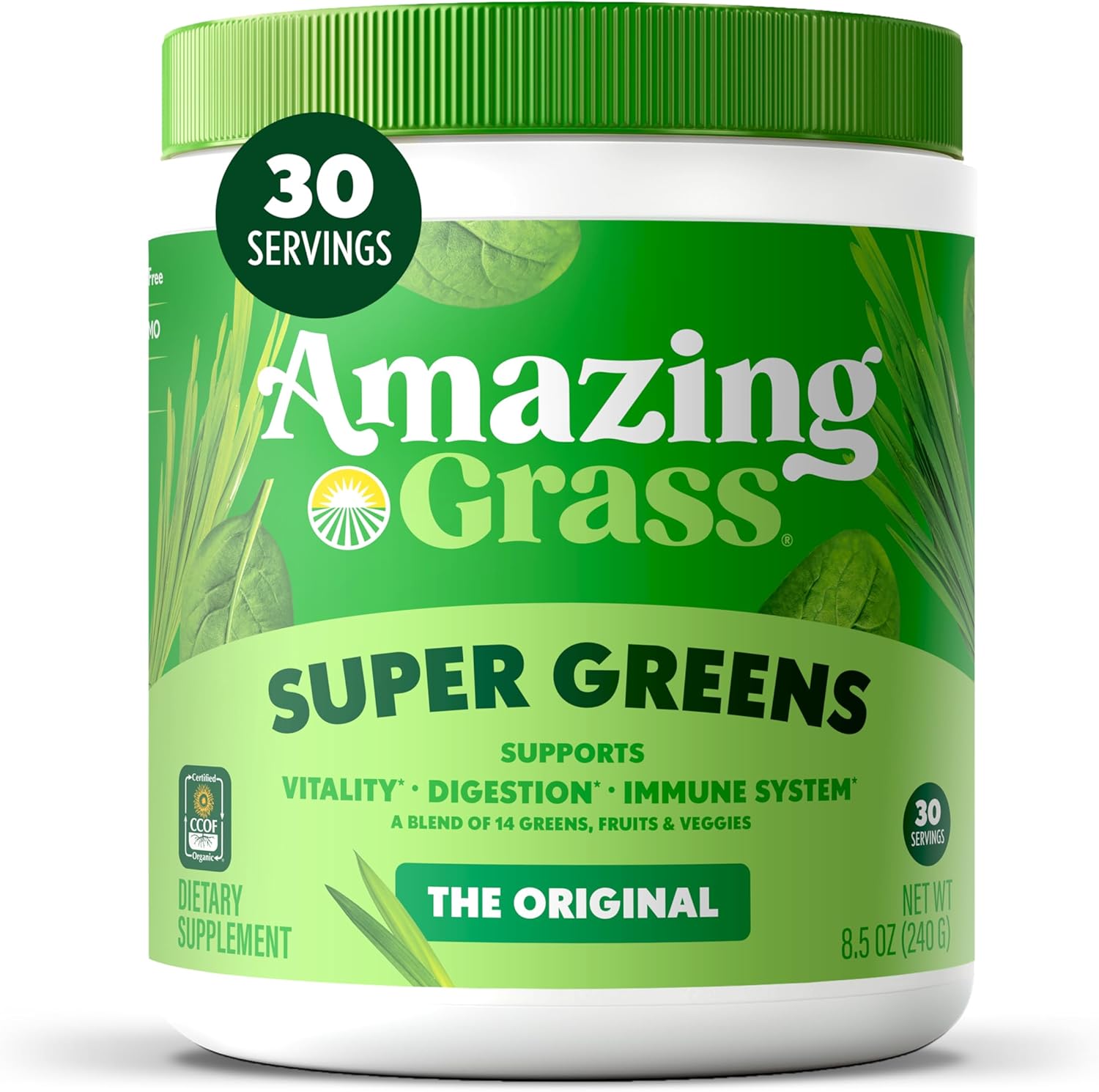 Amazing Grass Greens Blend Superfood: Greens Powder Mix for Energy, 30 Servings (Packaging May Vary)
