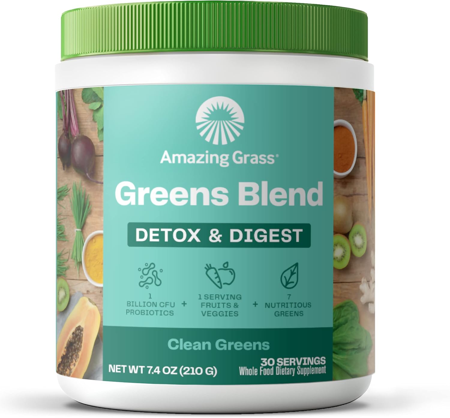 Amazing Grass Greens Superfood Detox & Digest 30 Servings (Packaging May Vary)