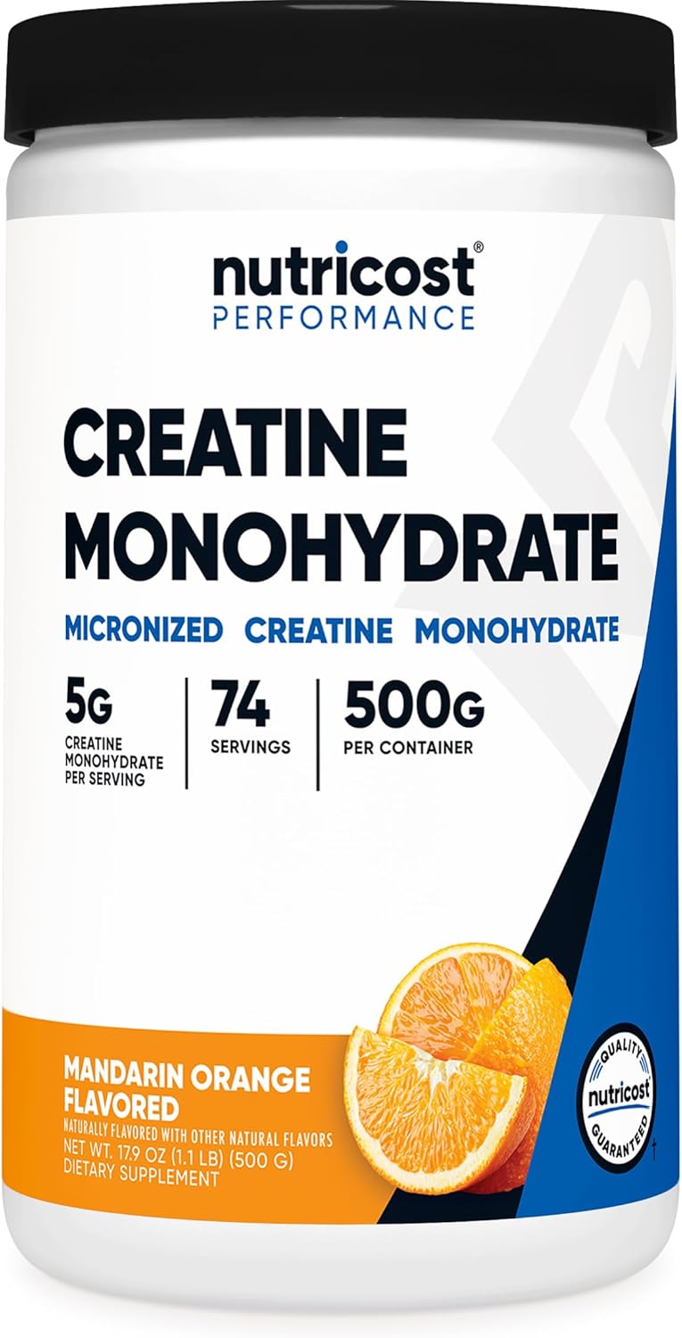 Nutricost Creatine Monohydrate Powder (Mandarin Orange, 500 Gram)