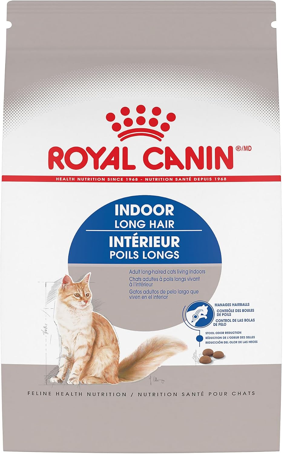 Royal Canin Feline Health Nutrition Indoor Long Hair Adult Dry Cat Food, 6 lb Bag
