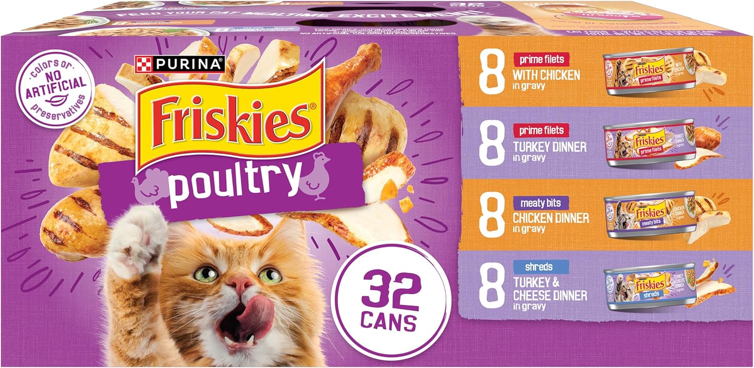 Purina Friskies Gravy Wet Cat Food Variety Pack, Poultry Shreds