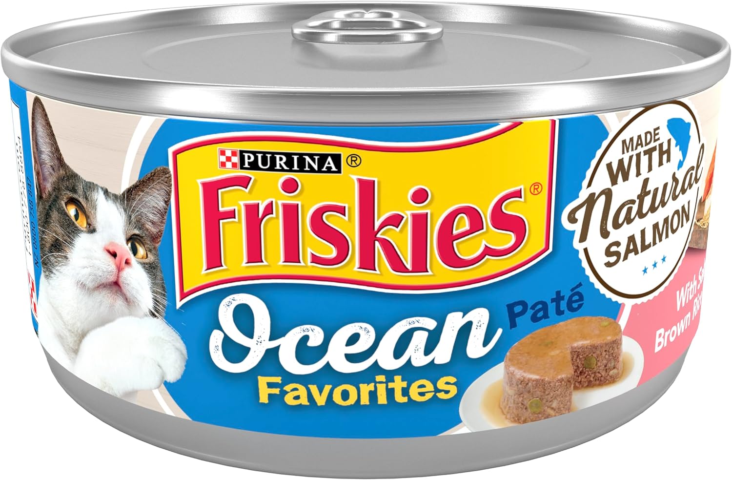 Purina Friskies Wet Cat Food Pate Ocean Favorites With Natural Salmon - (Pack of 24) 5.5 oz. Cans