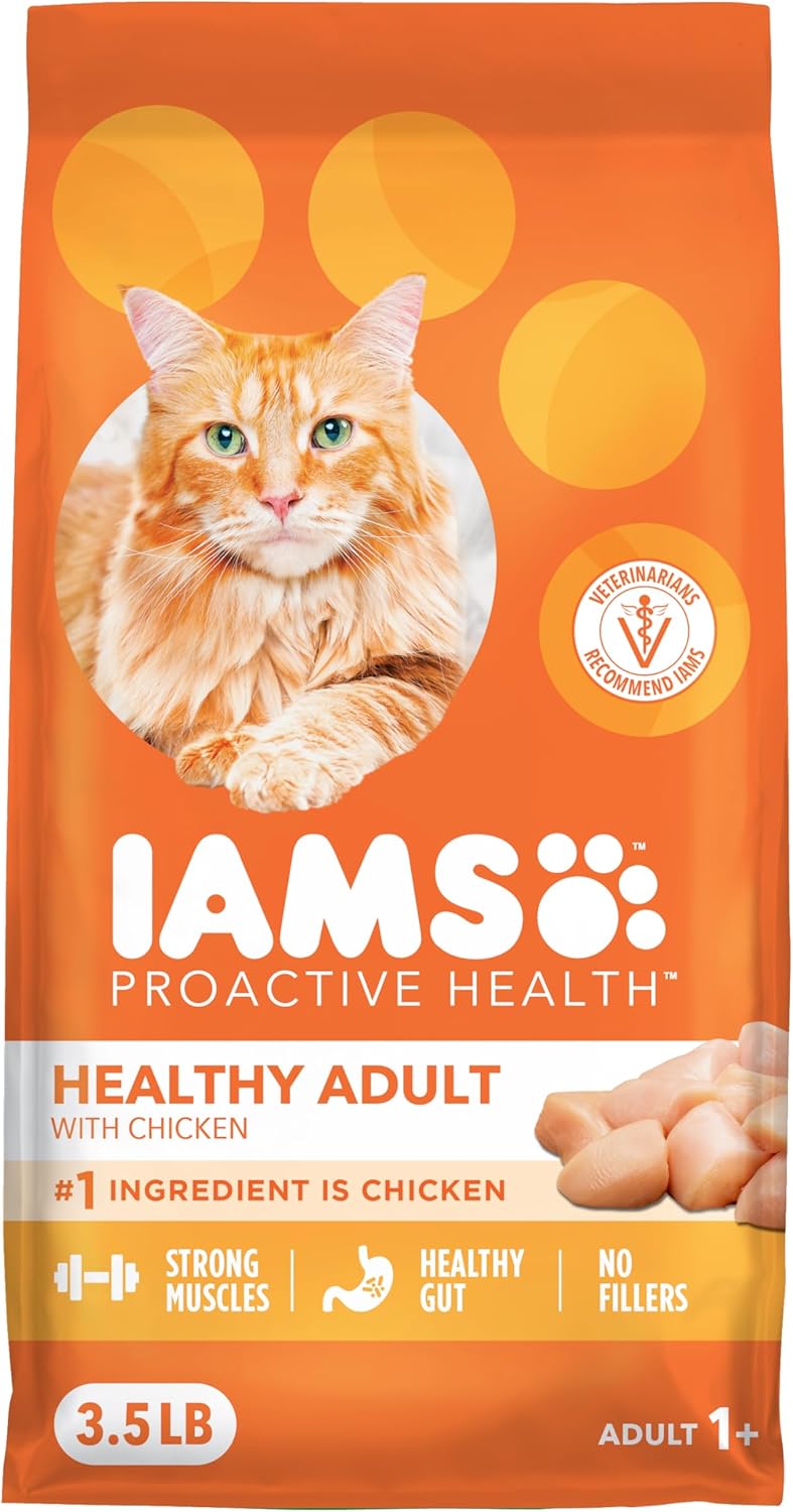 IAMS Proactive Health Adult Healthy Dry Cat Food with Chicken, 3.5 lb. Bag