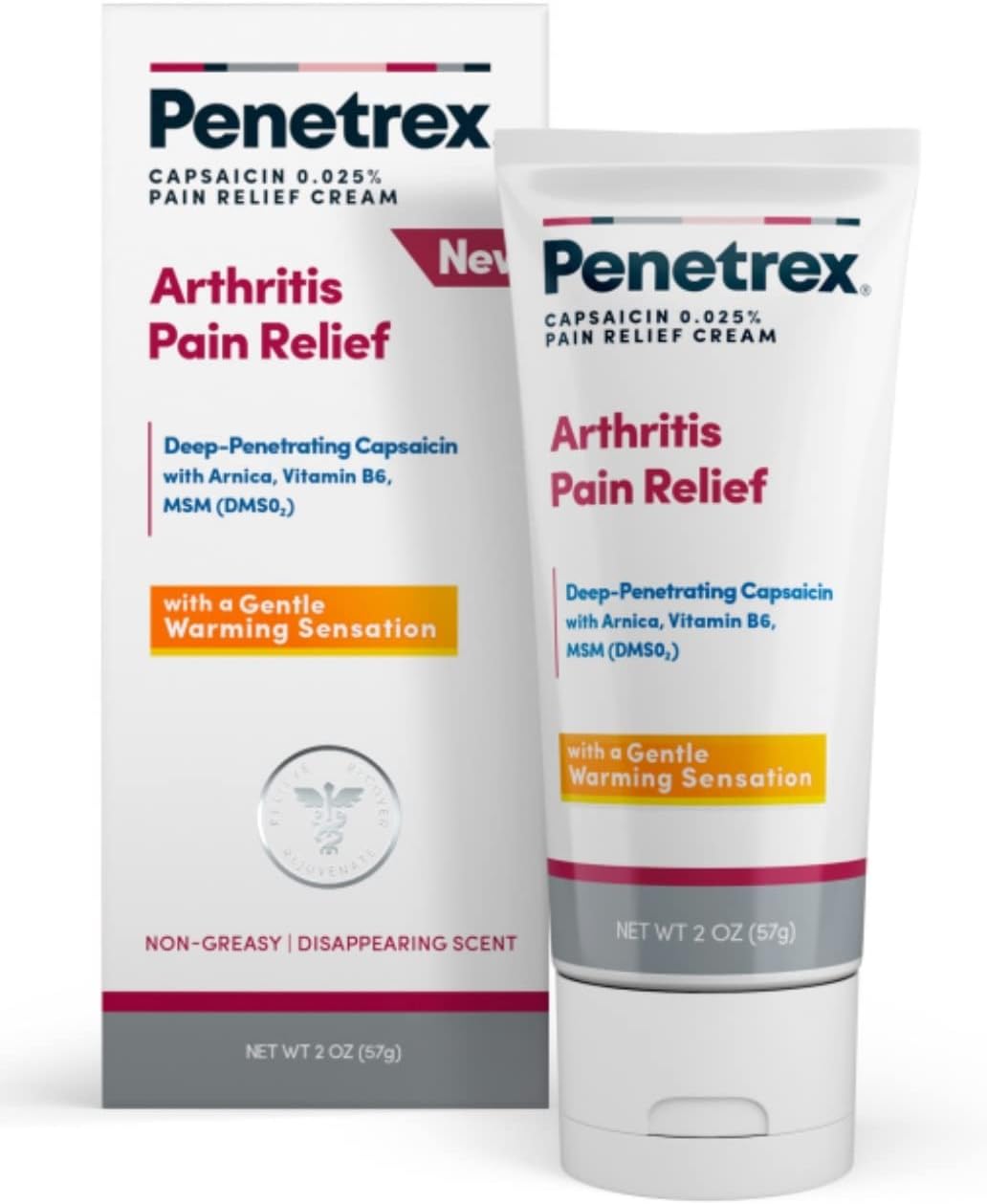 Penetrex Arthritis Warming Pain Relief Cream - Deep Penetrating Capsaicin with Arnica, Vitamin B6 & MSM(DMSO2)