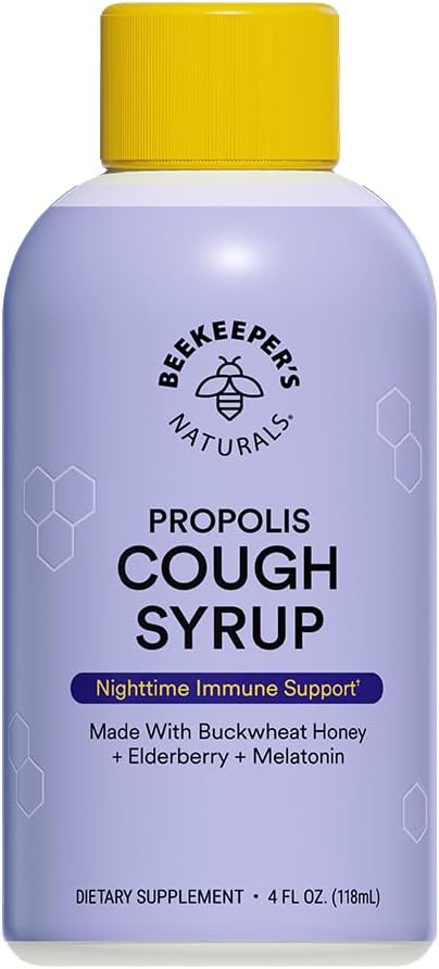 BEEKEEPER’S NATURALS B.Better Nighttime Cough Syrup for Adults, 4 oz