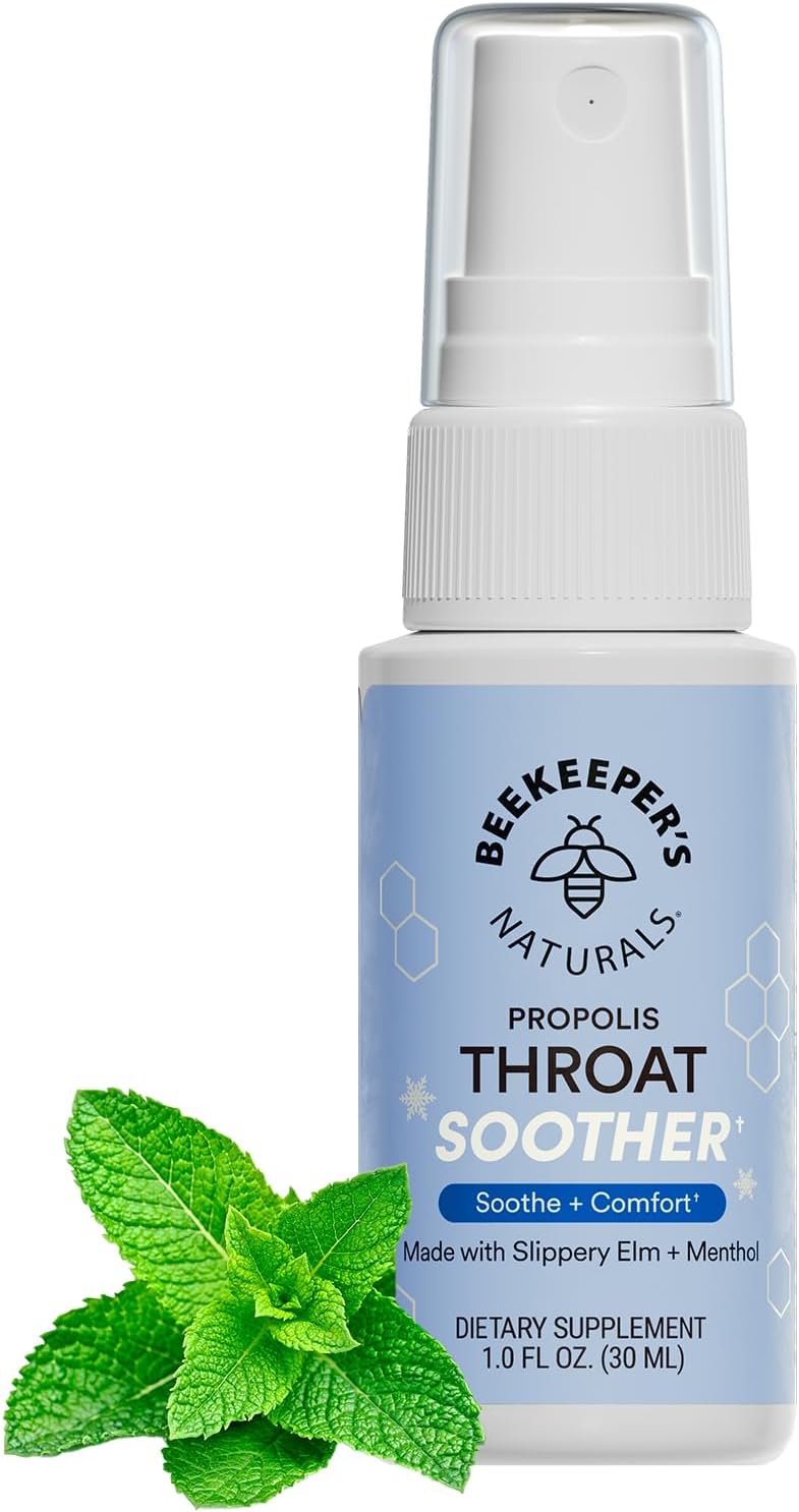 Propolis Throat Soother by Beekeeper's Naturals – Maximum Throat Relief (1.0 oz)(Pack of 1)
