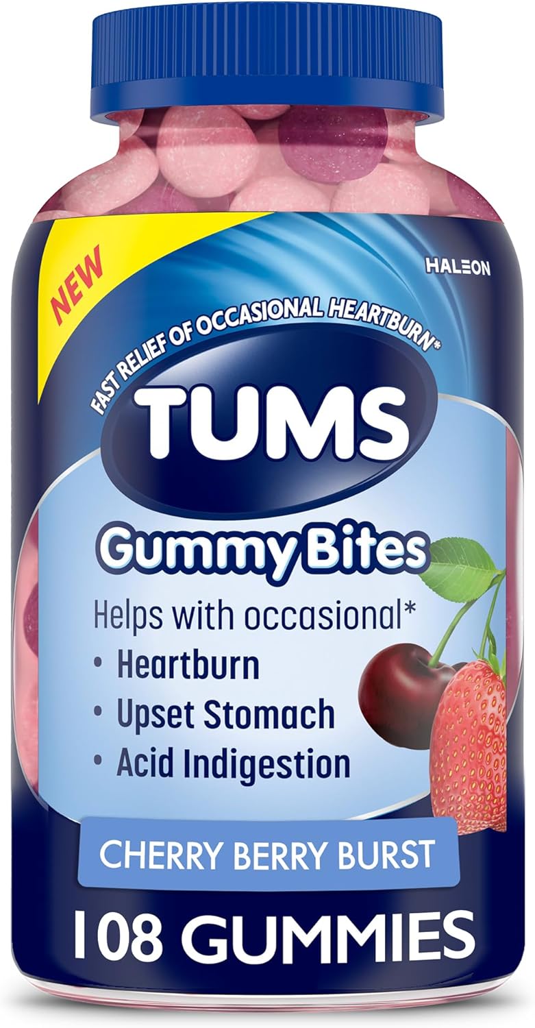 TUMS Gummy Bites Dietary Supplement for Occasional Heartburn Relief  - 108 Count