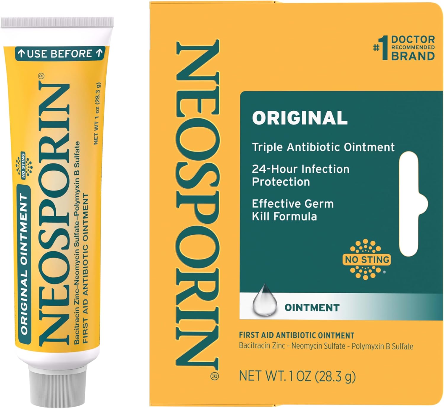 Neosporin Original First Aid Triple Antibiotic Ointment, Bacitracin Zinc & Neomycin Sulfate Infection Protection, 1 oz