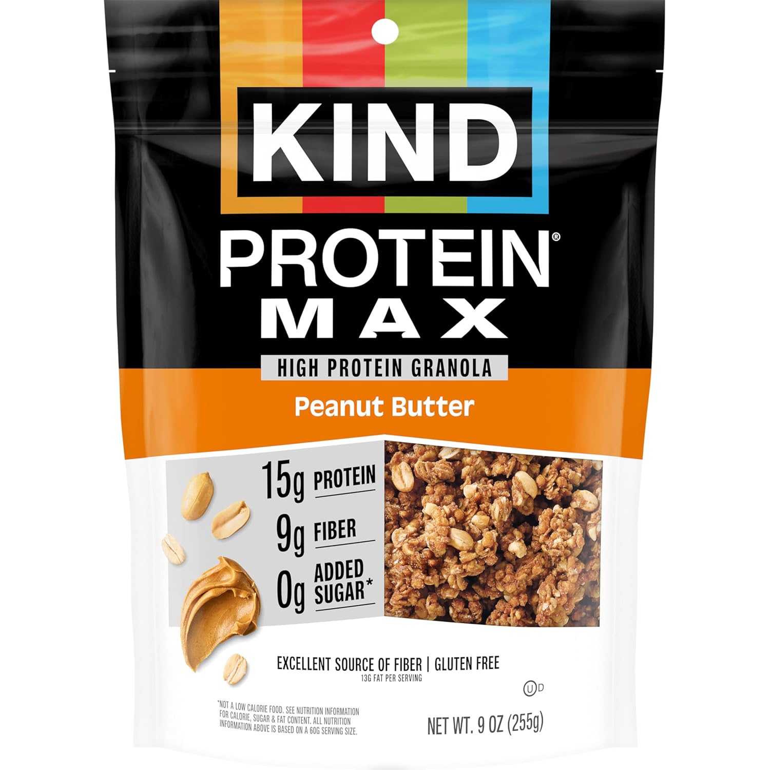 KIND Protein MAX Granola, Peanut Butter, 15g Protein, Non-GMO, 9oz