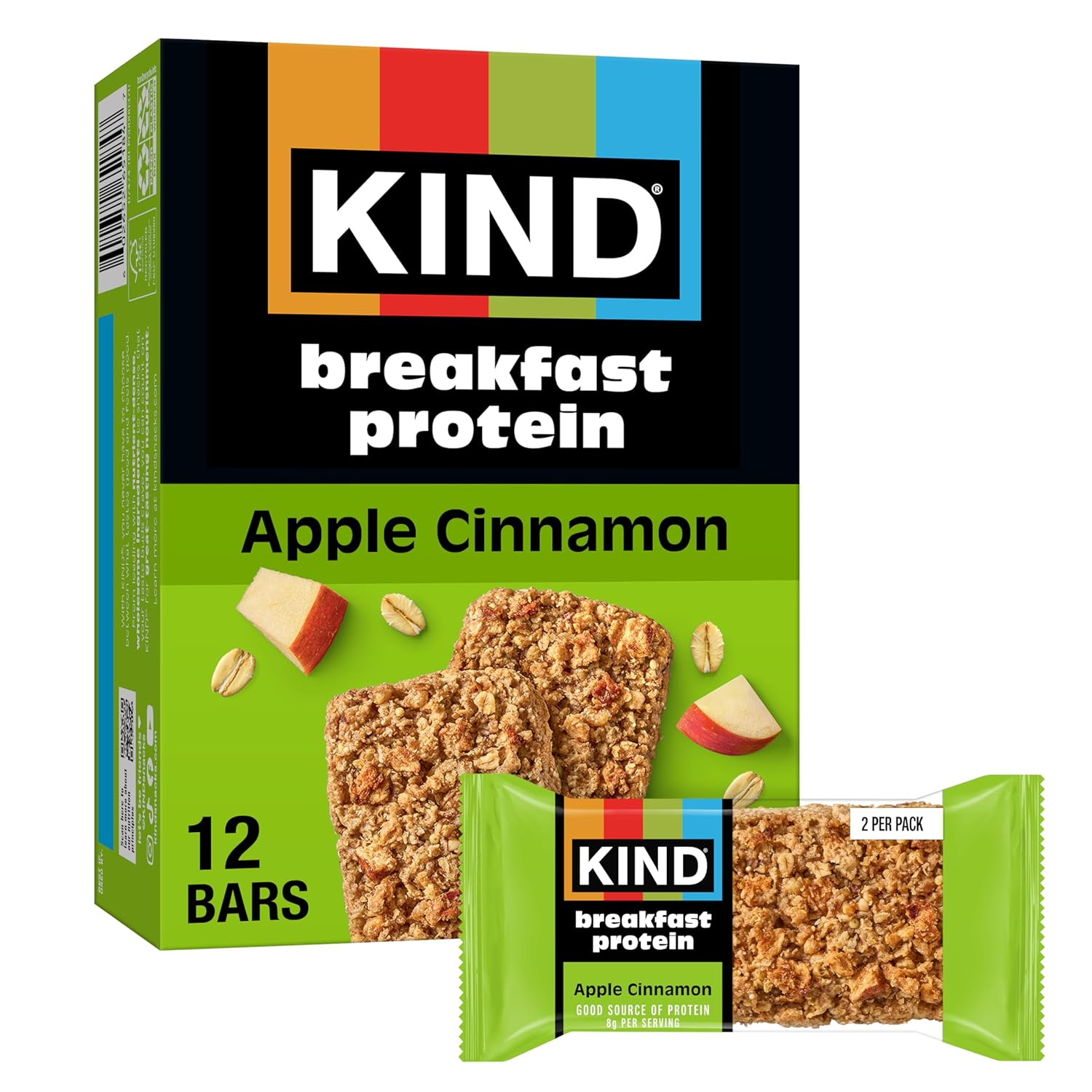 KIND Breakfast Protein, Healthy Snack Bar, Apple Cinnamon, 12 Count