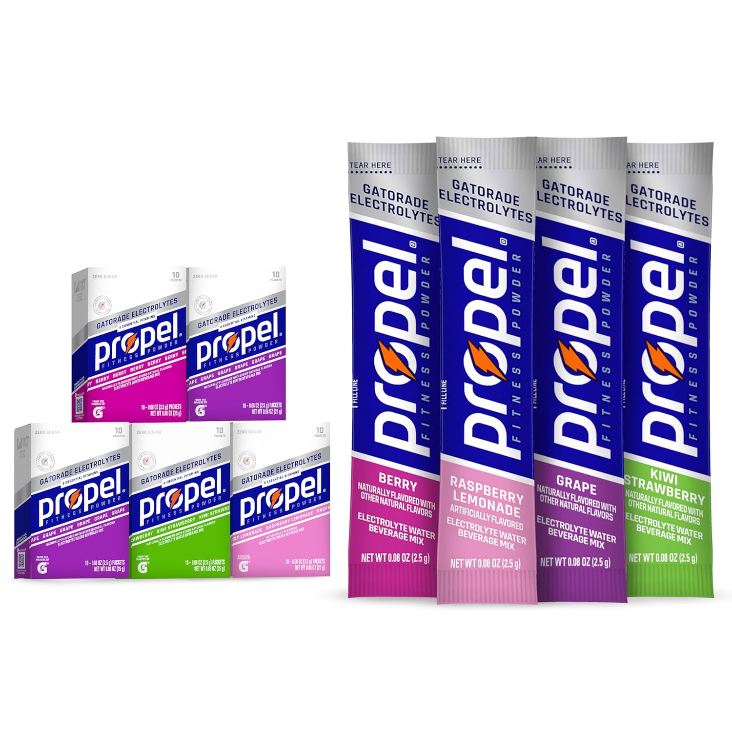 Propel Electrolyte Enhanced Water Drink Mix Powder Packets, (50 Packets)